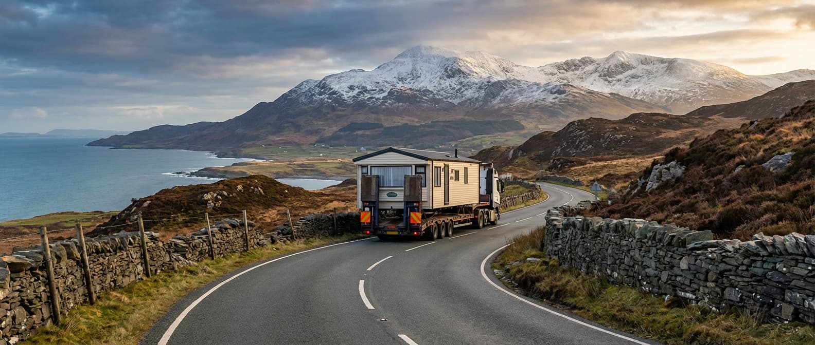 Caravan transport in Gwynedd