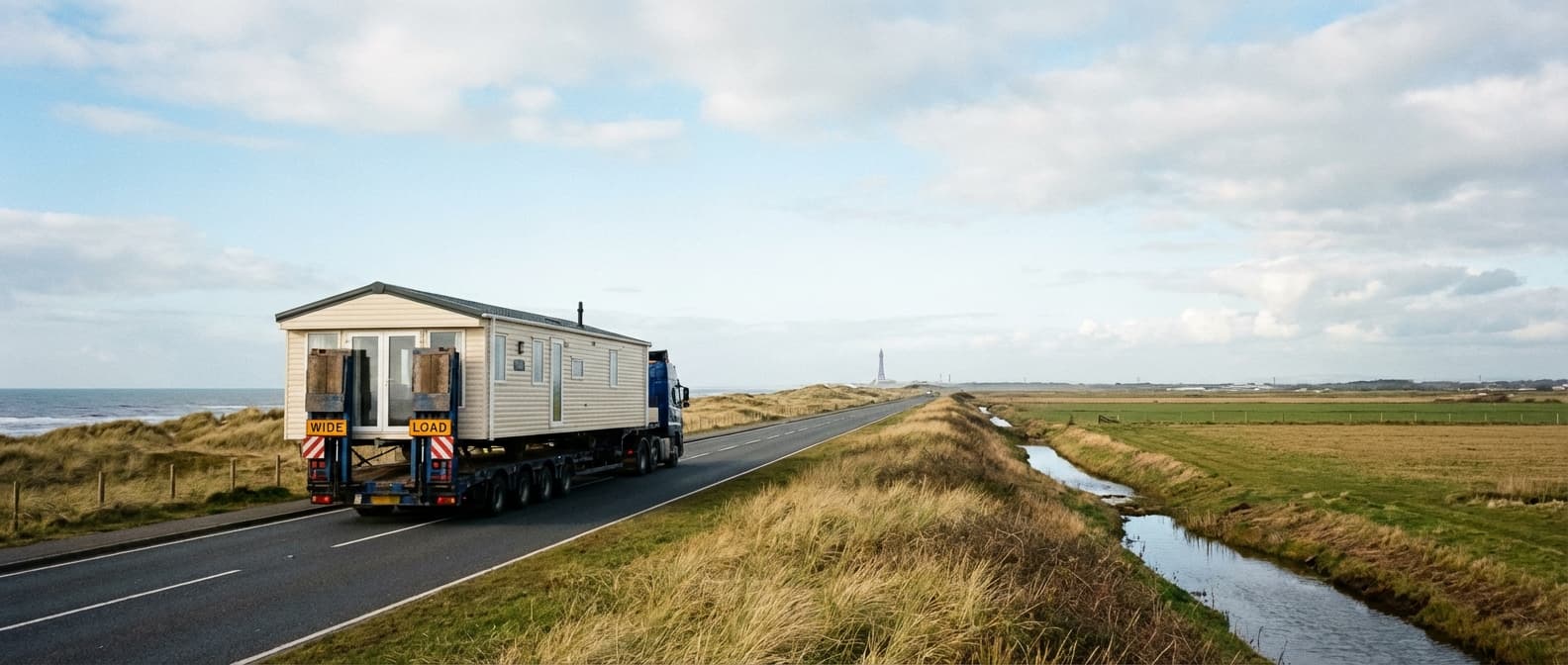 Caravan transport in Lancashire