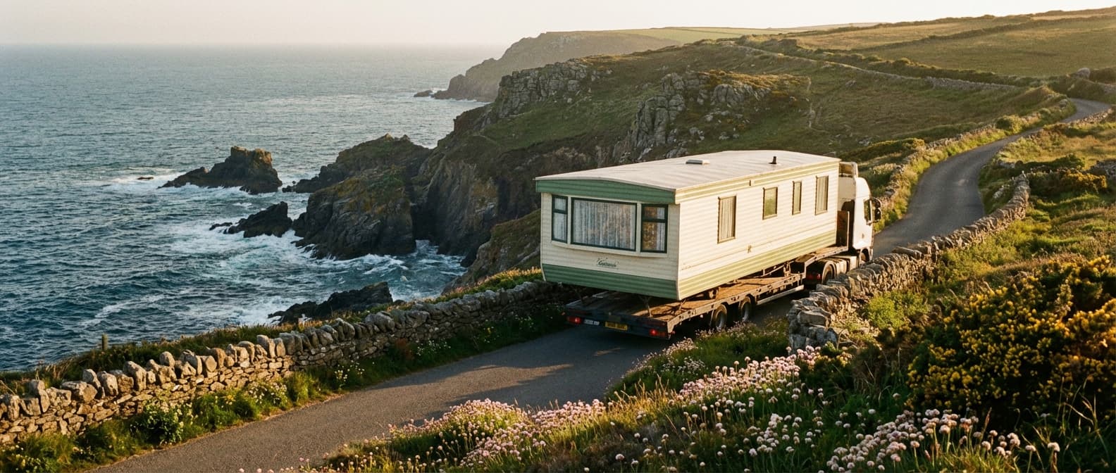 Caravan transport in Cornwall