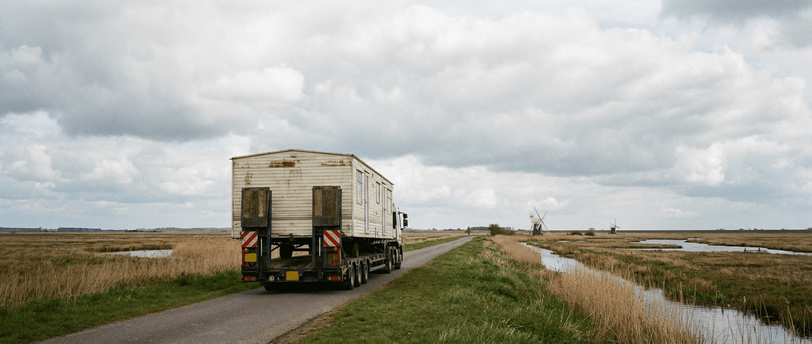 Caravan transport in Norfolk