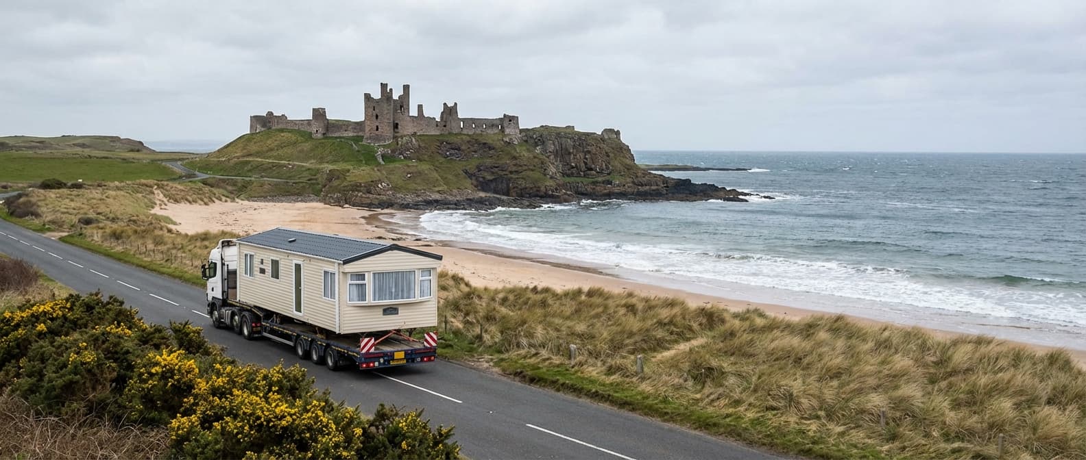 Caravan transport in Northumberland
