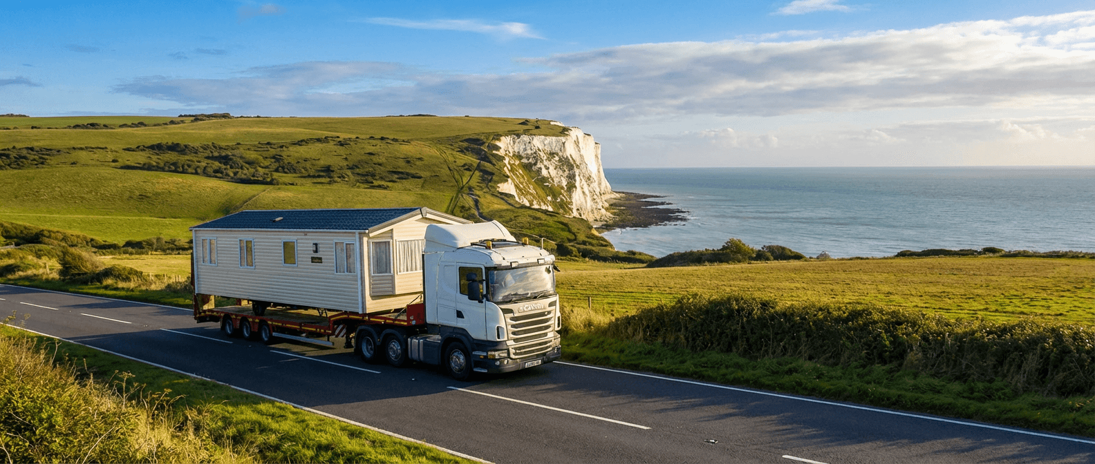 Caravan transport in Kent