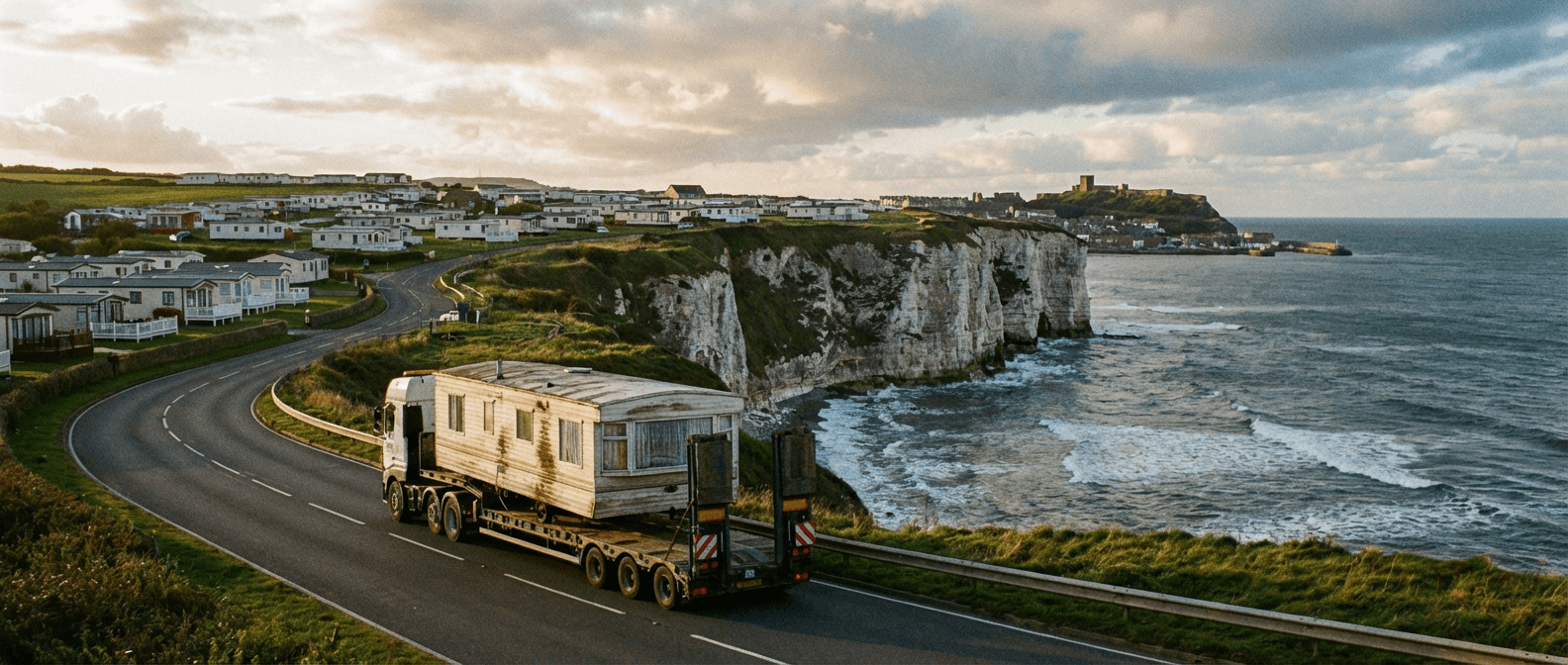 Caravan transport in North Yorkshire
